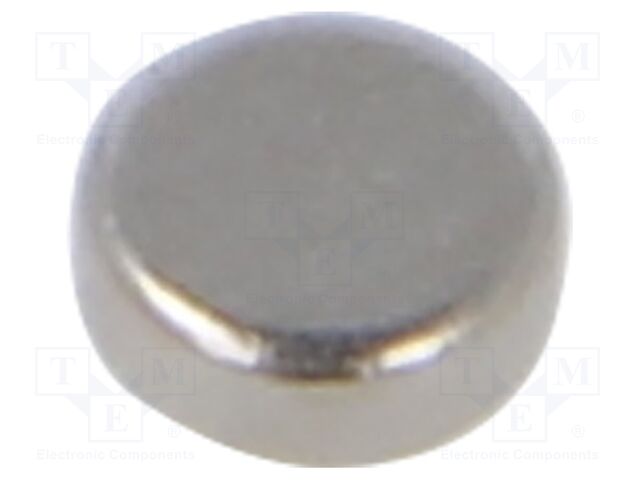 Magnet: permanent; neodymium; 800mN; Ø: 2.5mm; H: 1mm