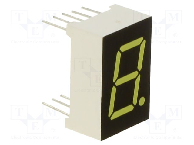 Display: LED; 7-segment; 12.7mm; 0.5"; No.char: 1; white; 100mcd
