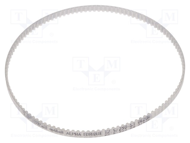 Timing belt; T2.5; W: 4mm; H: 1.3mm; Lw: 290mm; Tooth height: 0.7mm