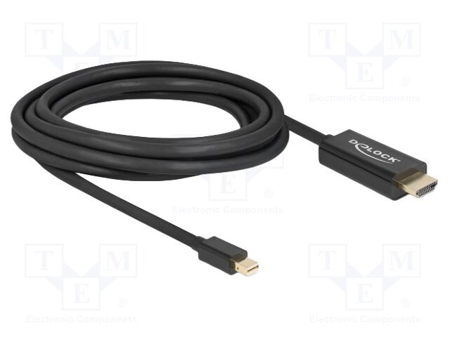 Cable; HDMI plug,mini DisplayPort plug; High Speed; Len: 1m