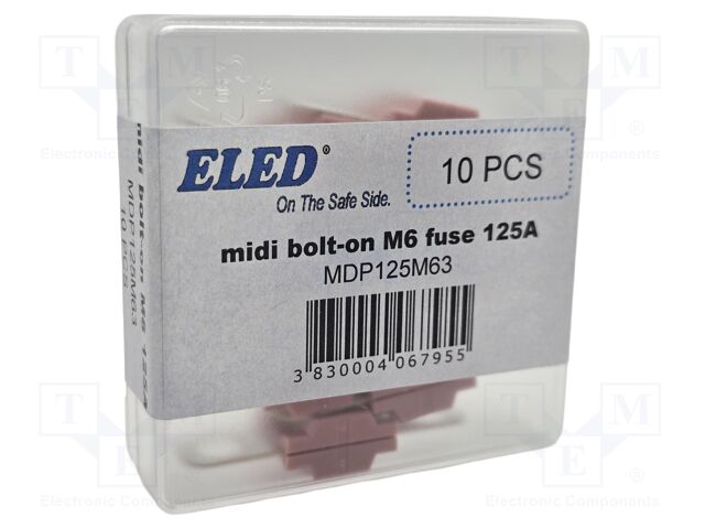 Fuse: fuse; 125A; 58VDC; automotive; 41mm; M6 screw; 41x12x8.24mm