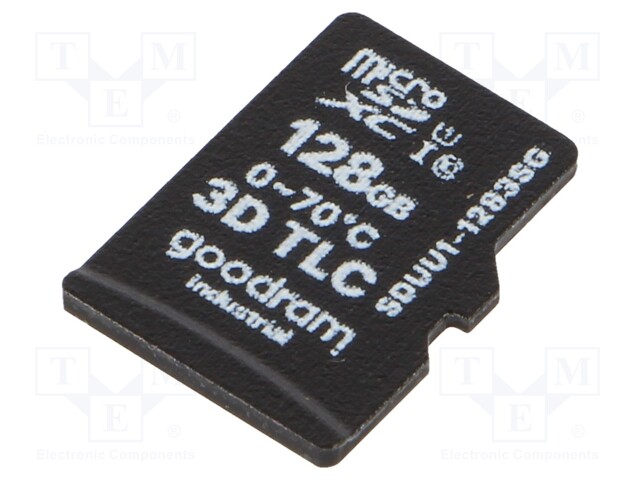 Memory card; industrial; 3D TLC,pSLC; 128GB; UHS I U1; 0÷70°C