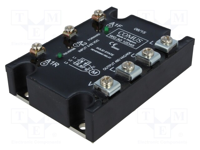 Relay: solid state; Ucntrl: 3÷32VDC; 45A; 48÷480VAC; Series: WGA0