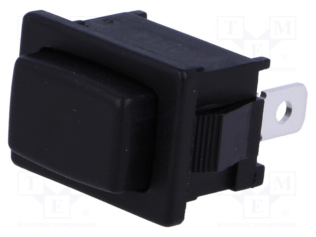 Switch: push-button; Pos: 2; SPST-NO; 6A/250VAC; black; 50mΩ