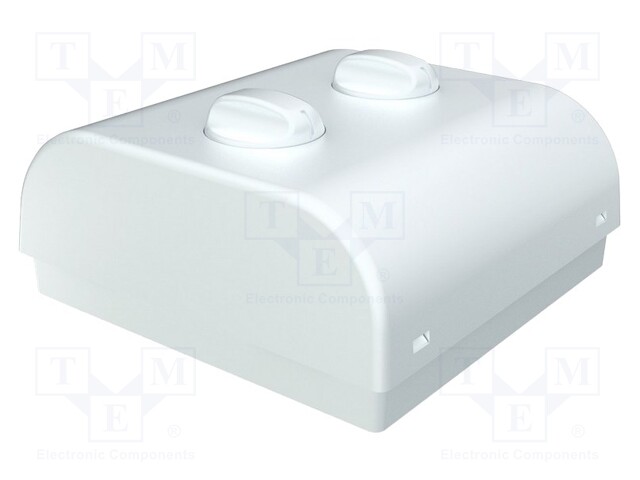 Enclosure: wall mounting; X: 80mm; Y: 80mm; Z: 33.3mm; ABS; white