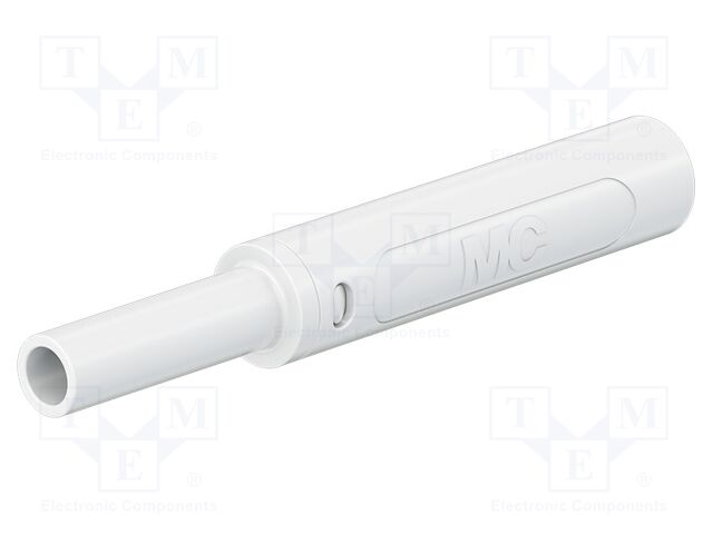 Connector: 4mm banana; socket; 32A; 1kV; L: 65mm; white; screw
