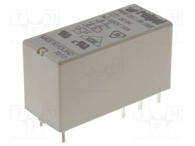 Relay: electromagnetic; SPDT; Ucoil: 5VDC; 16A/250VAC; 16A/24VDC