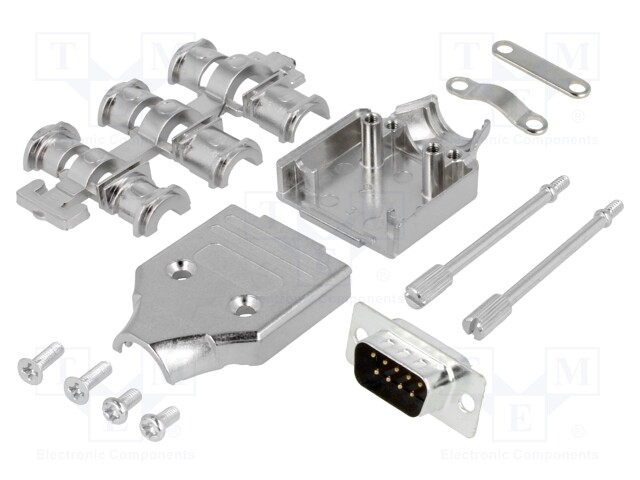 D-Sub; PIN: 9; plug; male; stamped and formed contacts; straight