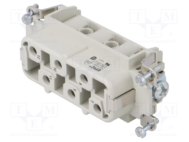Connector: rectangular; female; EPIC H-BS; PIN: 12; 12+PE; 35A; 500V