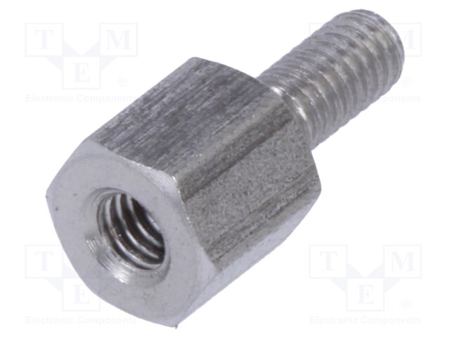 Screwed spacer sleeve; Int.thread: M2,5; 5mm; Ext.thread: M2,5