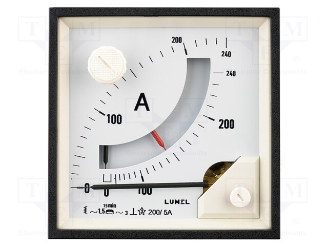 Meter; on panel; analogue; 0÷300A; IP40; 72x72mm; 300V; 260g