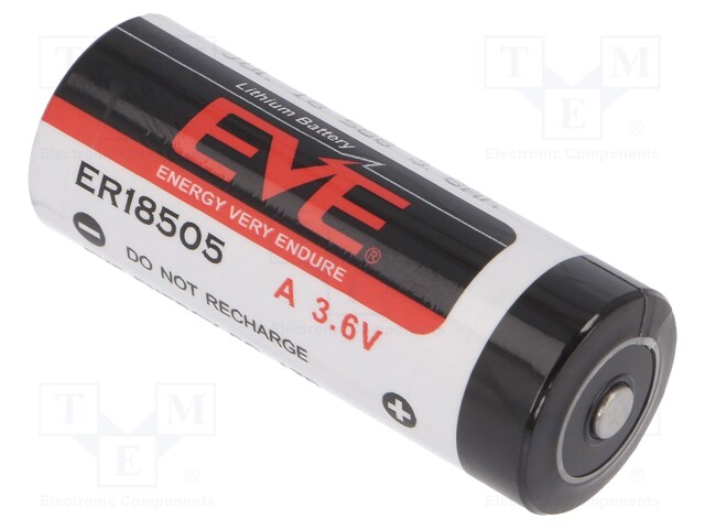 Battery: lithium; 3.6V; 18505; Ø18.7x50.5mm; 3800mAh