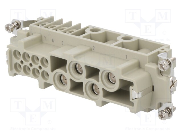 Connector: HDC; contact insert; female; DK; PIN: 12; 4+PE,8+PE; 400V