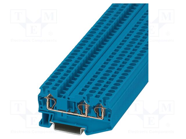 Splice terminal: rail; 0.08÷4mm2; ways: 1; terminals: 3; blue; TS35