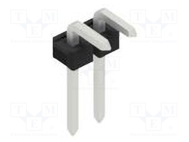 Connector: pin strips; pin header; male; PIN: 2; 2.54mm; THT; 1x2