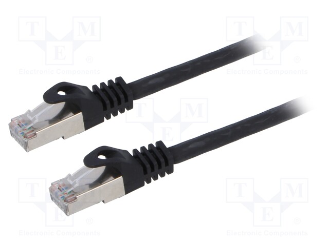 Patch cord; S/FTP; 6a; solid; Cu; LSZH; black; 20m; 27AWG; Cablexpert