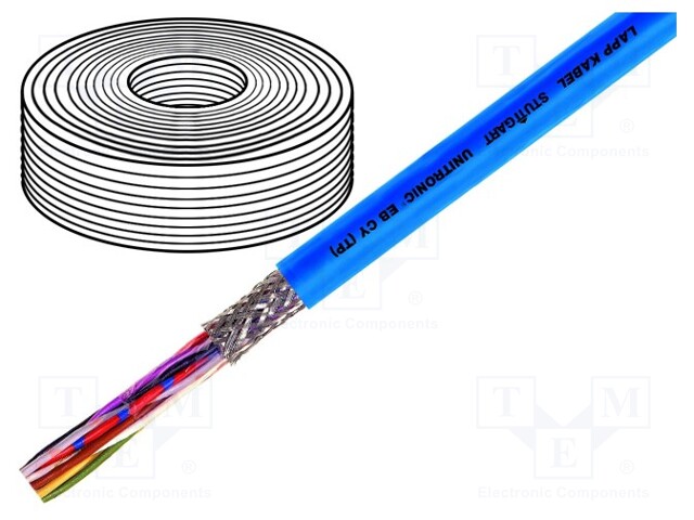 Wire; UNITRONIC® EB CY (TP); 2x2x0,75mm2; tinned copper braid