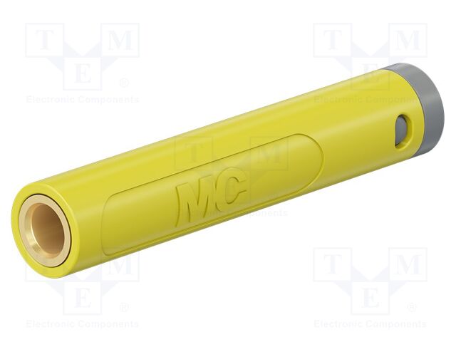 Connector: 4mm banana; socket; 32A; 30VAC; 60VDC; yellow