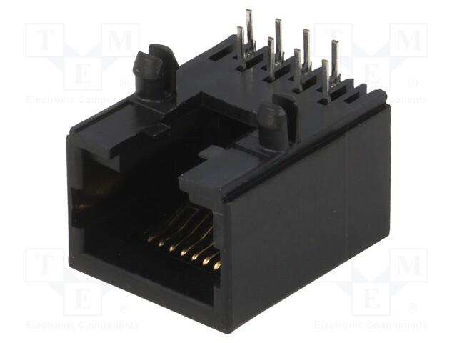 Socket; RJ45; PIN: 8; Layout: 8p8c; THT; on PCBs; angled 90°