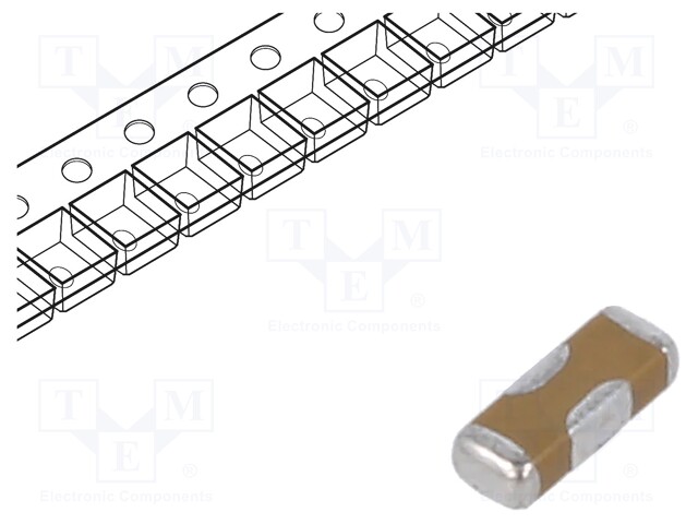 Feedthrough Capacitor, Three Terminal, 22000 pF, 50 V, 2 A, 1206 [3216 Metric], Surface Mount