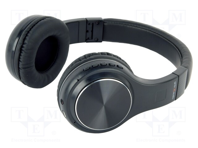 Bluetooth headphones with microphone; black; USB micro; 32Ω