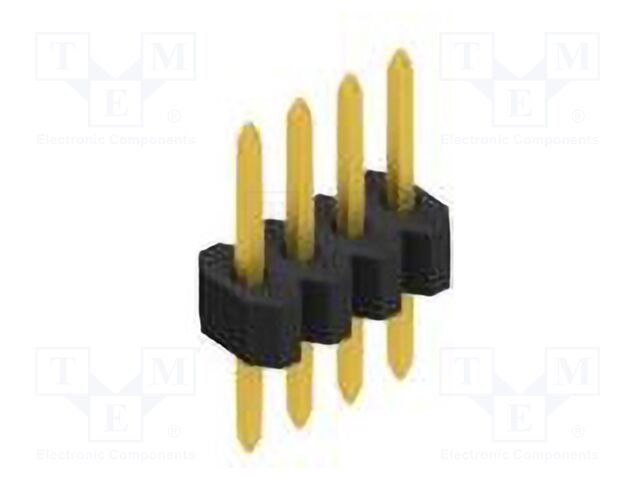 Connector: pin strips; pin header; male; PIN: 4; 1.27mm; THT; 1x4