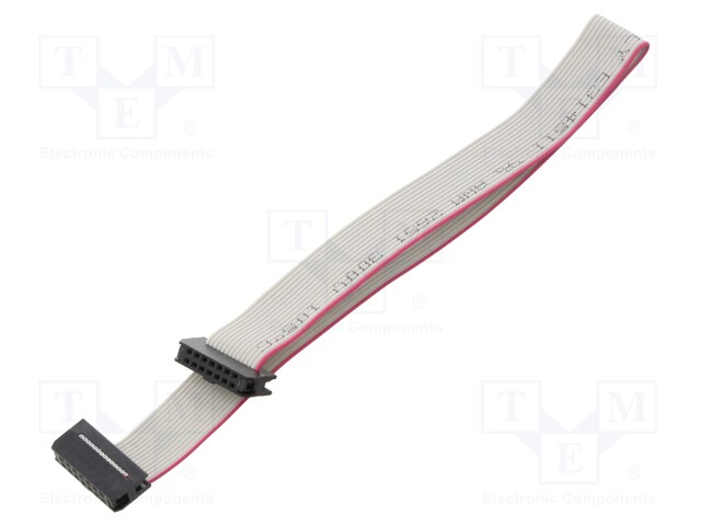 Ribbon cable with IDC connectors; 14x28AWG; Cable ph: 1mm; 0.3m