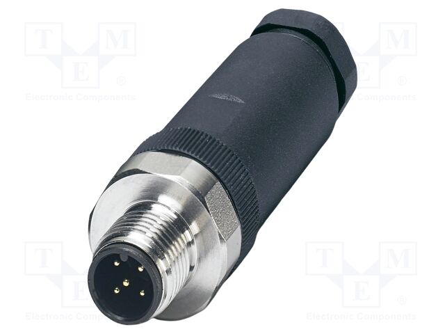 Connector: M12; plug; PIN: 5; 48V; straight; IP65; screw terminal