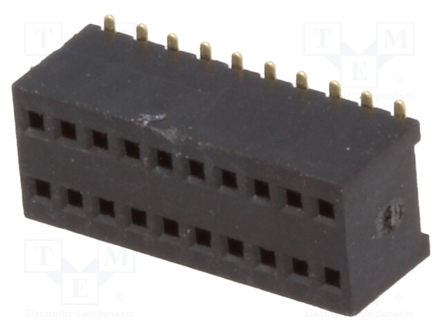 Socket; pin strips; female; PIN: 20; straight; 1.27mm; SMT; 2x10