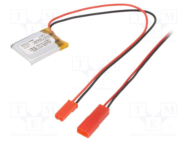 Re-battery: Li-Po; 3.7V; 150mAh; cables; 4.5x21x27.5mm