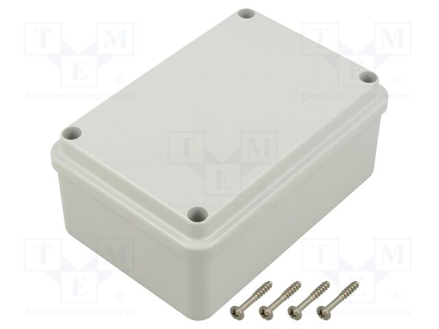 Enclosure: junction box; wall mount; plastic; grey