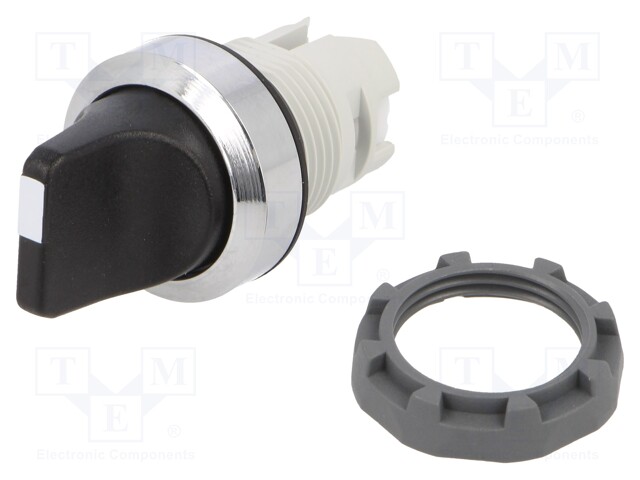 Switch: rotary; 22mm; black/silver; Illumin: none; IP66; Pos: 3