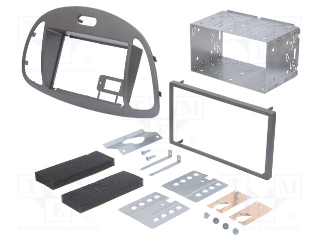 Radio mounting frame; Hyundai; 2 DIN; silver