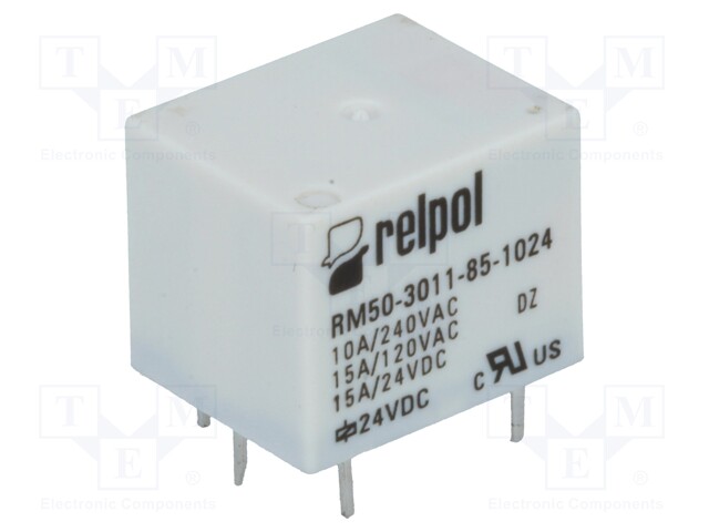 Relay: electromagnetic; SPDT; Ucoil: 24VDC; 10A/240VAC; 15A/24VDC