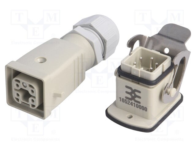 Connector: HDC; male + female; plug + socket; HA; PIN: 5; 4+PE; M20