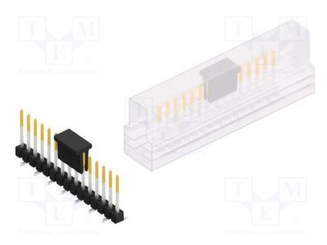 Connector: pin strips; pin header; male; PIN: 15; 2.54mm; SMT; 1x15
