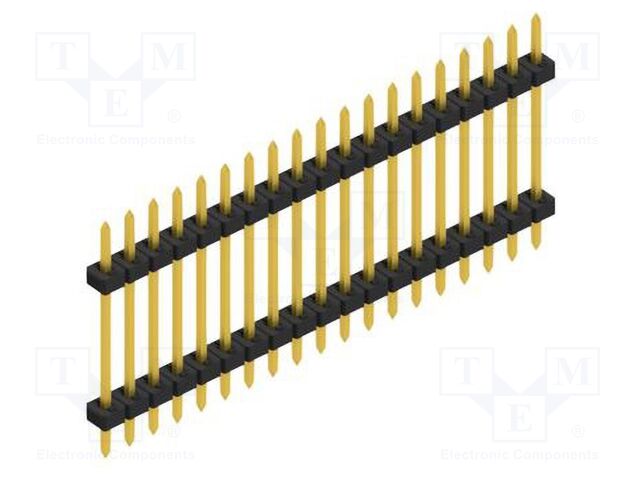 Connector: pin strips; pin header; male; PIN: 19; 2mm; THT; 1x19