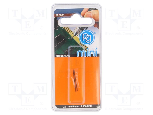 Drill bit; Ø: 0.5mm; high speed steel stal szybkotnąca HSS