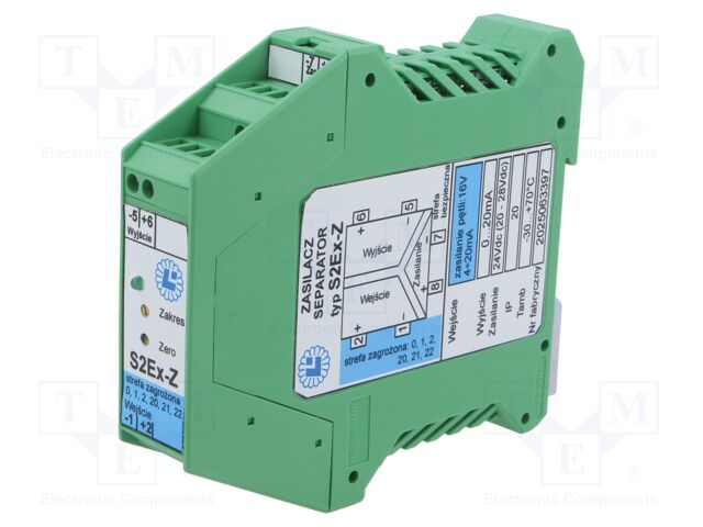 Converter: isolating power supply-repeater; 4÷20mA; 24VDC; IP20