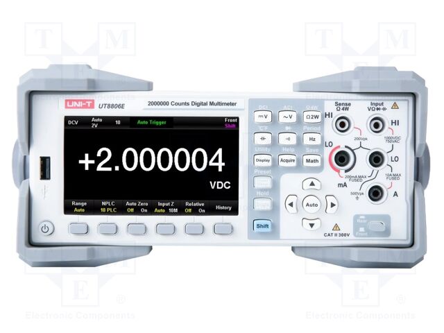 Multimetr stołowy; LCD TFT 4,3"; 6,5 cyfry (2000000); Podśw: tak