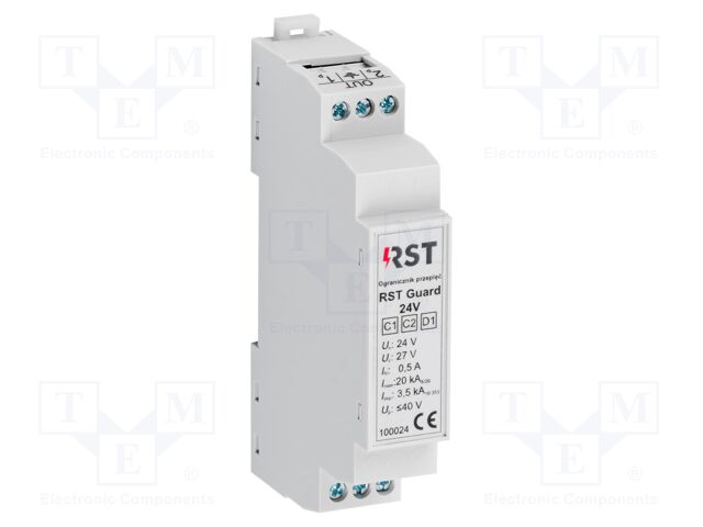 Surge arrester; In 8/20us: 20kA; 19VAC; for DIN rail mounting