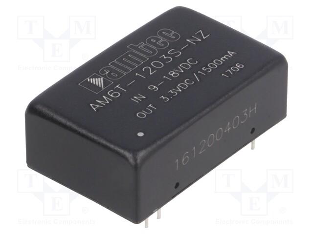 Converter: DC/DC; 6W; Uin: 9÷18V; 3.3VDC; Iout: 1.5A; DIP24; 14g