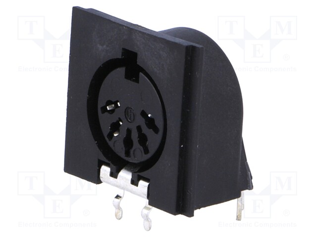Socket; DIN; female; PIN: 5; Layout: 180°; angled 90°; on PCBs; THT