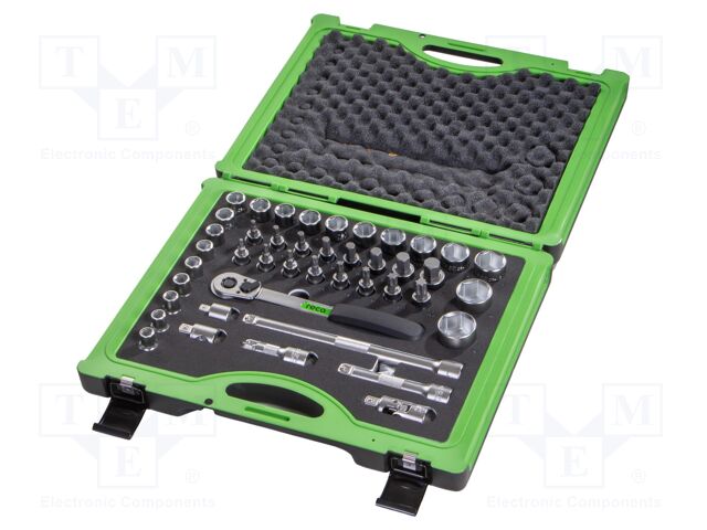 Socket-set; 6-angles,hex key,socket spanner,Torx®; 1/2"; 43pcs.