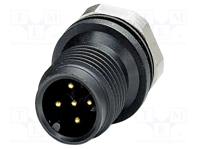 Connector: M12; socket; PIN: 5; male; 60V; straight; IP67; soldering
