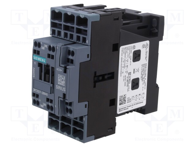 Contactor: 3-pole; NO x3; Auxiliary contacts: NO + NC; 24VDC; 32A
