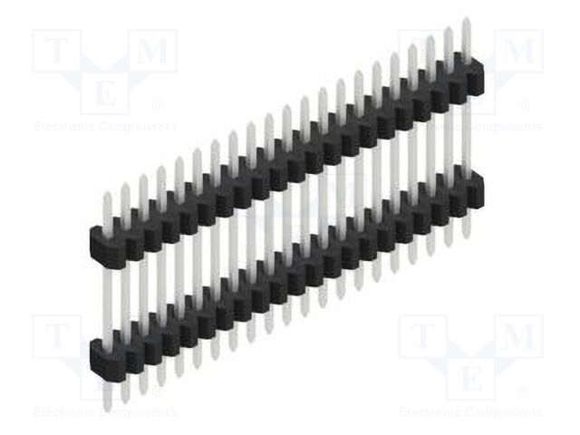 Connector: pin strips; pin header; male; PIN: 21; 1.27mm; THT; 1x21