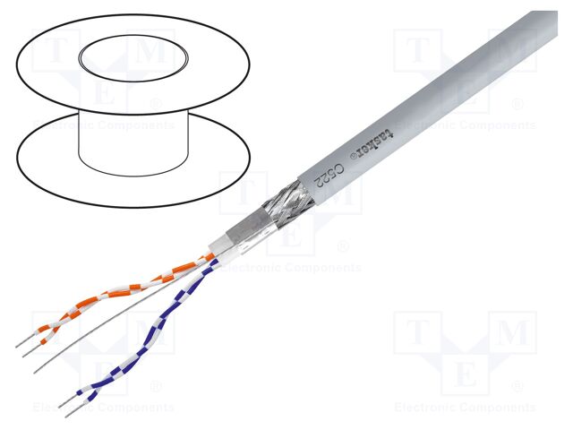 Wire: DMX; 2x2x0.22mm2; stranded; 120Ω; -20÷70°C; Colour: grey