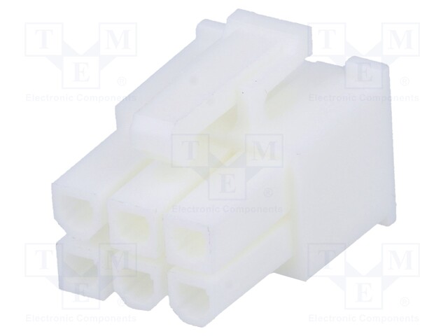 Plug; wire-wire/PCB; female; Mini-Fit Jr; 4.2mm; PIN: 6; for cable