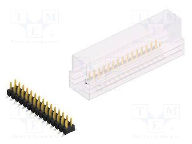 Connector: pin strips; pin header; male; PIN: 30; 2.54mm; SMT; 2x15